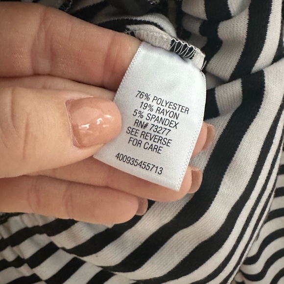 Elle black and white wide striped single button peplum hem blazer sz: XS - Picture 5 of 6